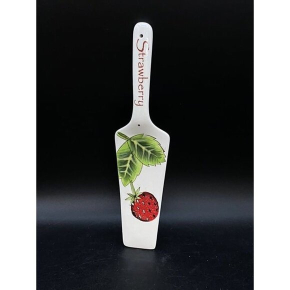 Pier 1 Ceramic Cake Serving Knife Strawberry Vintage - Picture 1 of 8